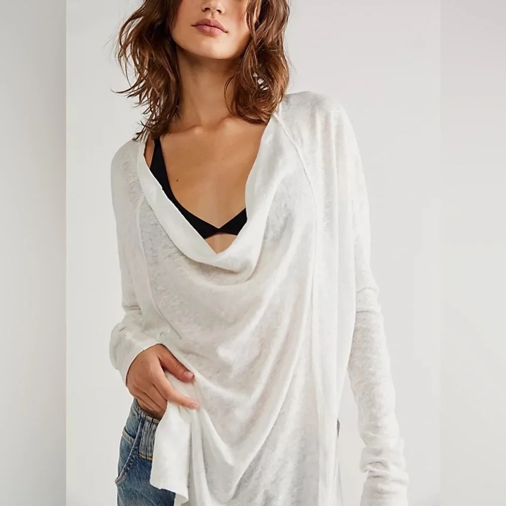 new FREE PEOPLE COTTON / LINEN blend top J281/370 267